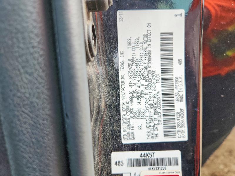 Продажа на аукционе авто 2012 Toyota Tundra, vin: 5TFDW5F16CX225774, номер лота: 61430106