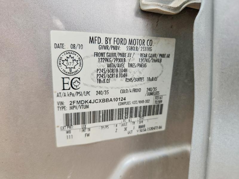 Auction sale of the 2011 Ford Edge, vin: 2FMDK4JCXBBA10124, lot number: 60525166
