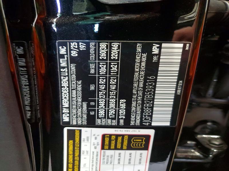 61005116 :رقم المزاد ، 4JGFB8FB2TB539316 vin ، 2026 Mercedes-benz Gle مزاد بيع