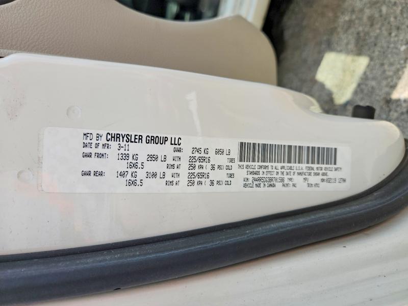 59733586 :رقم المزاد ، 2A4RR5DG3BR701586 vin ، 2011 Chrysler Town & Country مزاد بيع