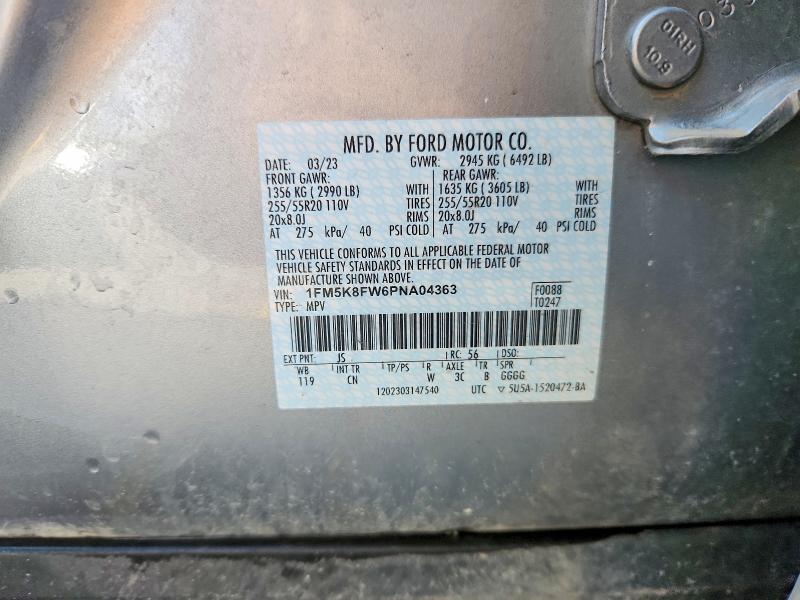 Aukcja sprzedaży 2023 Ford Explorer, vin: 1FM5K8FW6PNA04363, numer aukcji: 61226016