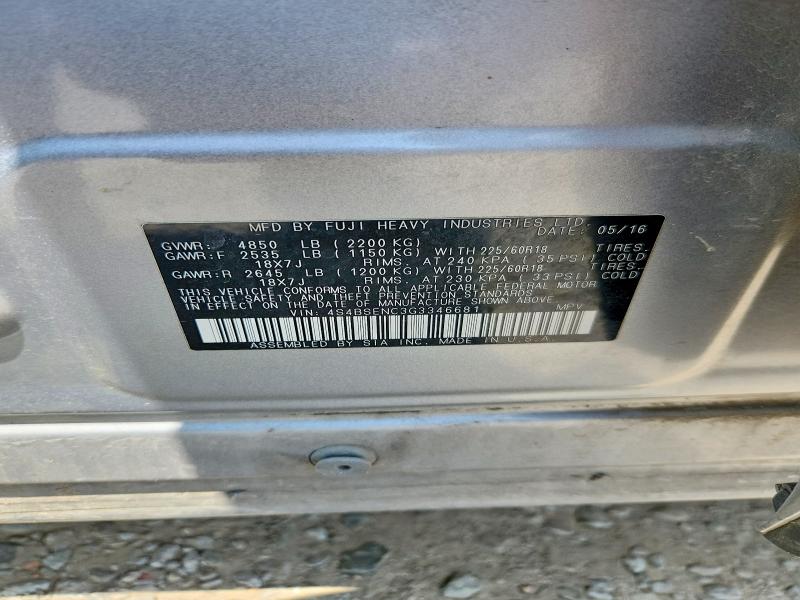 Aukcja sprzedaży 2016 Subaru Outback, vin: 4S4BSENC3G3346681, numer aukcji: 62976286