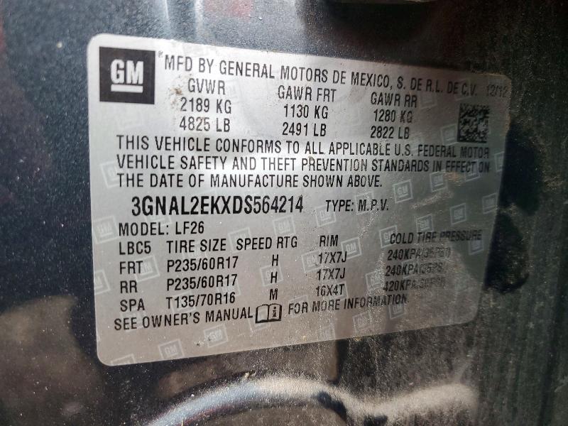 Продажа на аукционе авто 2013 Chevrolet Captiva, vin: 3GNAL2EKXDS564214, номер лота: 62496256