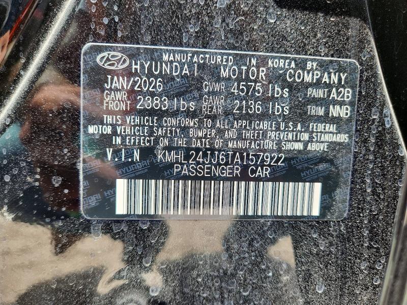 Aukcja sprzedaży 2026 Hyundai Sonata Hybrid, vin: KMHL24JJ6TA157922, numer aukcji: 60792366