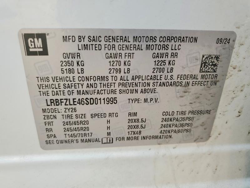 2025 Buick Envision მანქანა იყიდება აუქციონზე, vin: LRBFZLE46SD011995, აუქციონის ნომერი: 61158306
