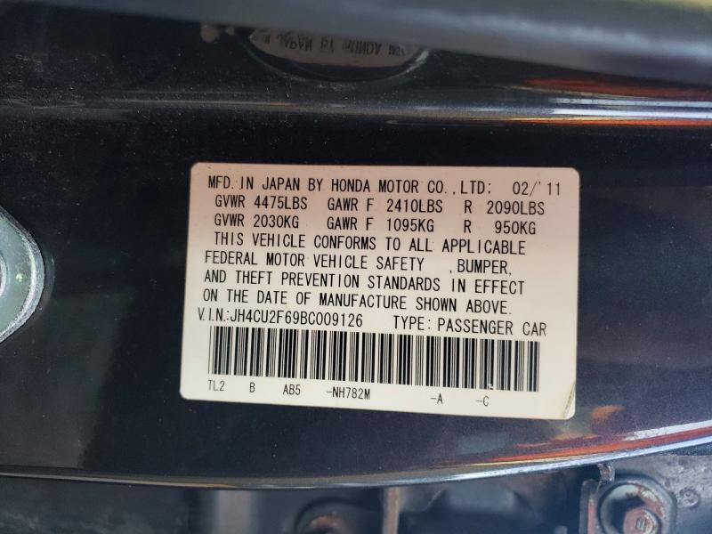 2011 Acura Tsx მანქანა იყიდება აუქციონზე, vin: JH4CU2F69BC009126, აუქციონის ნომერი: 60459566