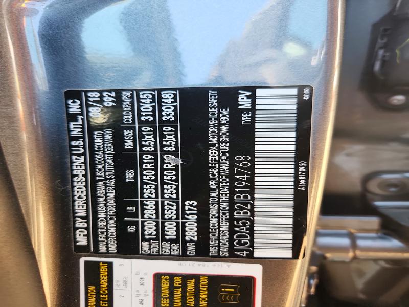 61134966 :رقم المزاد ، 4JGDA5JB2JB194768 vin ، 2018 Mercedes-benz Gle مزاد بيع