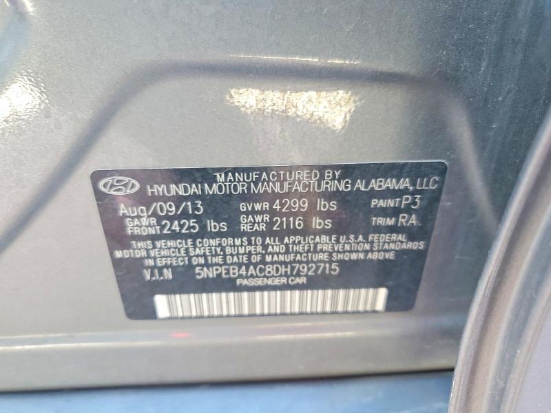 Aukcja sprzedaży 2013 Hyundai Sonata, vin: 5NPEB4AC8DH792715, numer aukcji: 60697706
