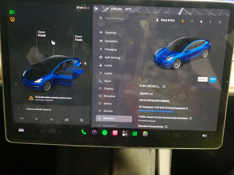Продаж на аукціоні авто 2022 Tesla Model 3, vin: 5YJ3E1EA5NF368852, номер лоту: 61088286