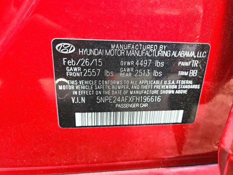 Aukcja sprzedaży 2015 Hyundai Sonata, vin: 5NPE24AFXFH196616, numer aukcji: 60615696