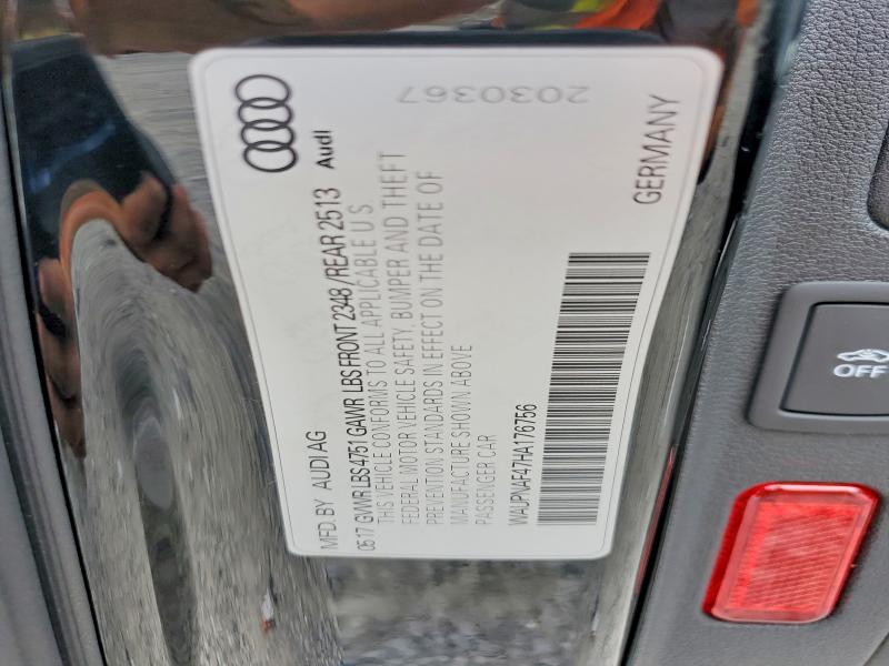 Aukcja sprzedaży 2017 Audi A4, vin: WAUPNAF47HA176756, numer aukcji: 61525266