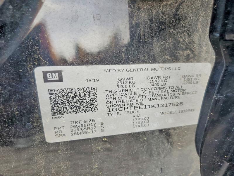 2019 Chevrolet Colorado მანქანა იყიდება აუქციონზე, vin: 1GCPTEE11K1317528, აუქციონის ნომერი: 61858186