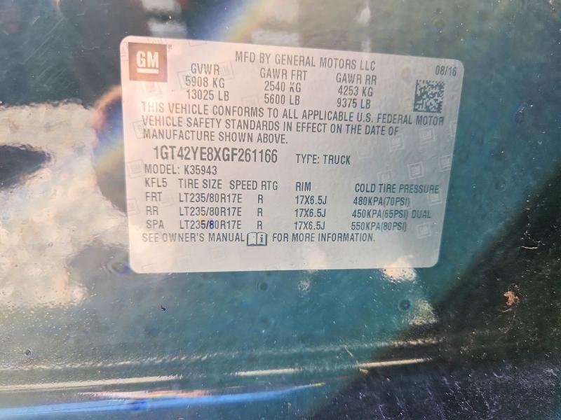 63023236 :رقم المزاد ، 1GT42YE8XGF261166 vin ، 2016 Gmc Sierra مزاد بيع