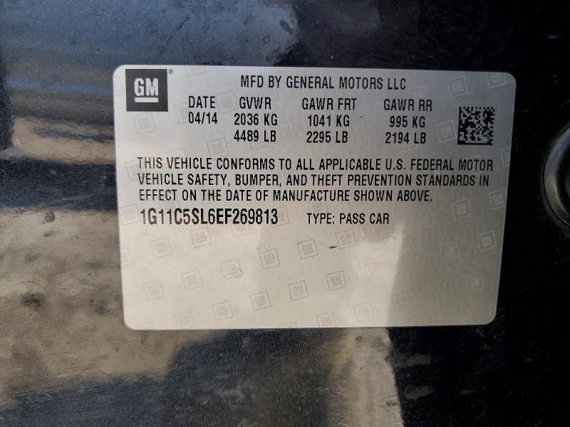 Aukcja sprzedaży 2014 Chevrolet Malibu, vin: 1G11C5SL6EF269813, numer aukcji: 59350146