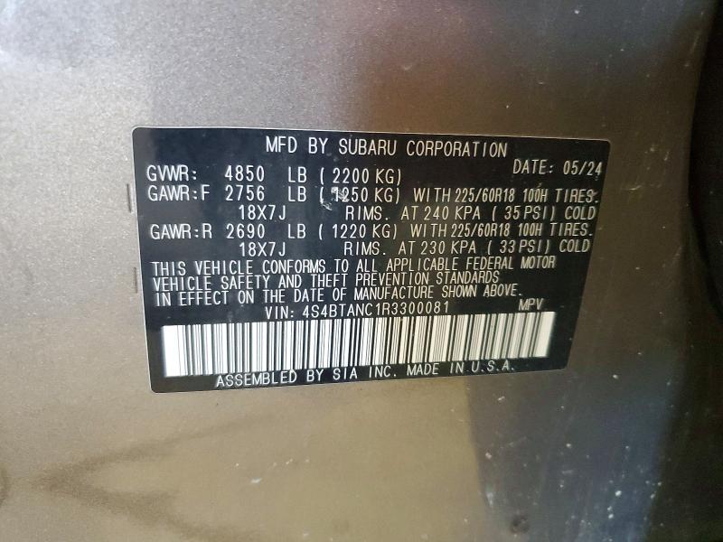 62410496 :رقم المزاد ، 4S4BTANC1R3300081 vin ، 2025 Subaru Outback مزاد بيع