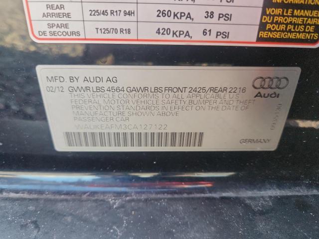 60933176 :رقم المزاد ، WAUKEAFM3CA127122 vin ، 2012 Audi A3 مزاد بيع