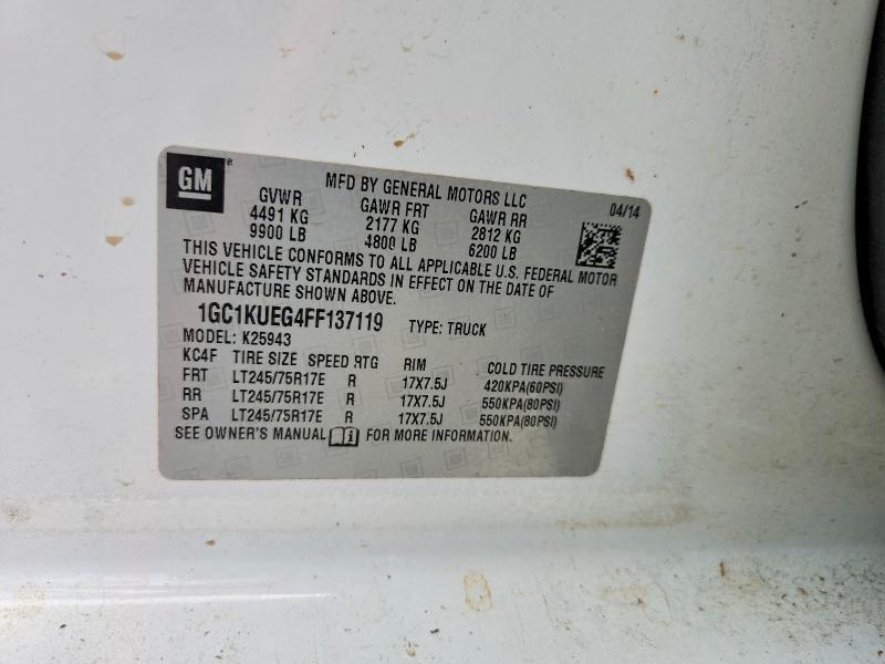 Продажа на аукционе авто 2015 Chevrolet Silverado, vin: 1GC1KUEG4FF137119, номер лота: 62453836