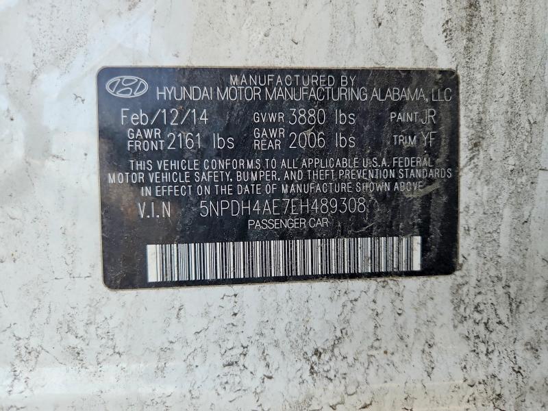 61789506 :رقم المزاد ، 5NPDH4AE7EH489308 vin ، 2014 Hyundai Elantra مزاد بيع