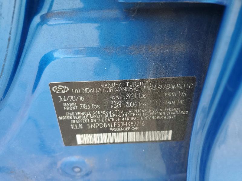 2018 Hyundai Elantra მანქანა იყიდება აუქციონზე, vin: 5NPD84LF5JH387716, აუქციონის ნომერი: 60638916