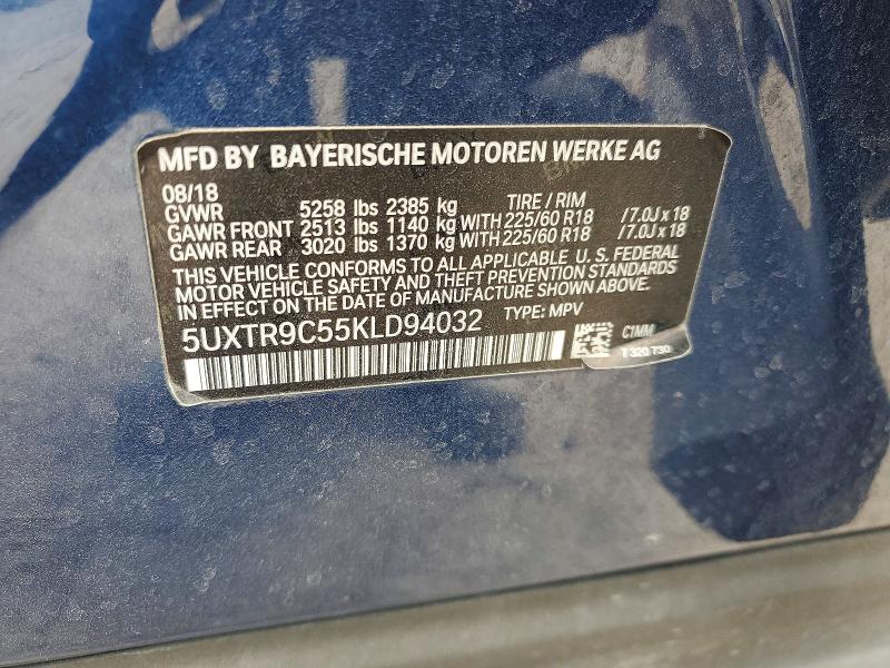Aukcja sprzedaży 2019 Bmw X3, vin: 5UXTR9C55KLD94032, numer aukcji: 62150426