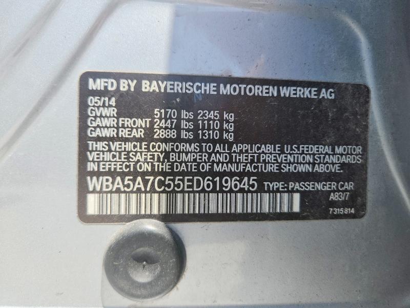 2014 Bmw 528 მანქანა იყიდება აუქციონზე, vin: WBA5A7C55ED619645, აუქციონის ნომერი: 63336136