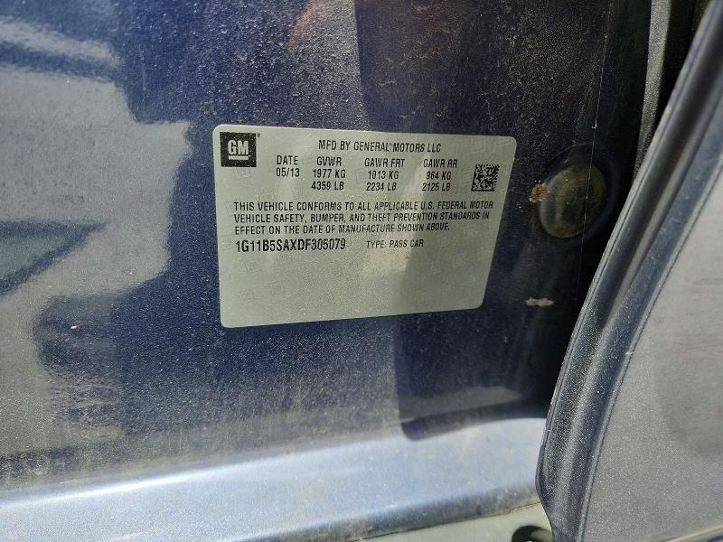 Aukcja sprzedaży 2013 Chevrolet Malibu, vin: 1G11B5SAXDF305079, numer aukcji: 61592676