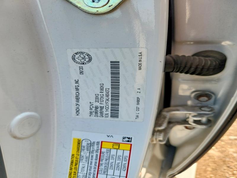 Продаж на аукціоні авто 2020 Honda Accord, vin: 1HGCV1F34LA804372, номер лоту: 61026436