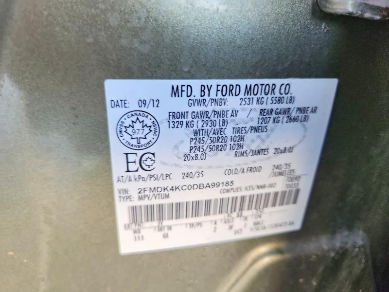 Aukcja sprzedaży 2013 Ford Edge, vin: 2FMDK4KC0DBA99185, numer aukcji: 59297576