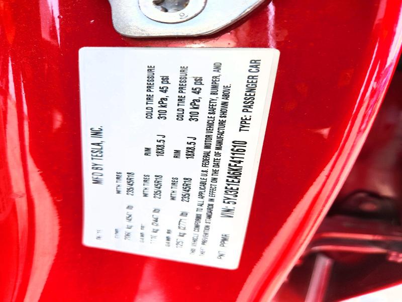 61406286 :رقم المزاد ، 5YJ3E1EA6KF411610 vin ، 2019 Tesla Model 3 مزاد بيع