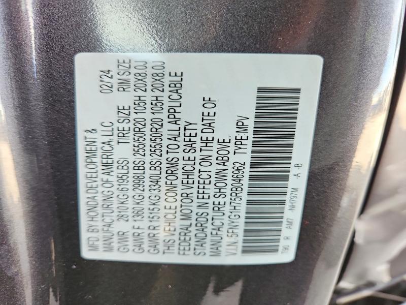 Продажа на аукционе авто 2024 Honda Pilot, vin: 5FNYG1H75RB046962, номер лота: 59284766