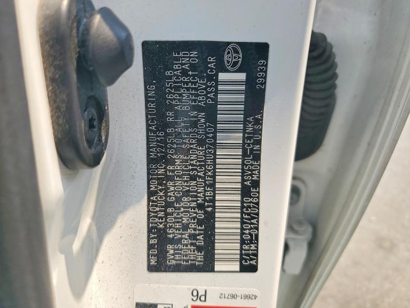Aukcja sprzedaży 2017 Toyota Camry, vin: 4T1BF1FK6HU370407, numer aukcji: 62453136