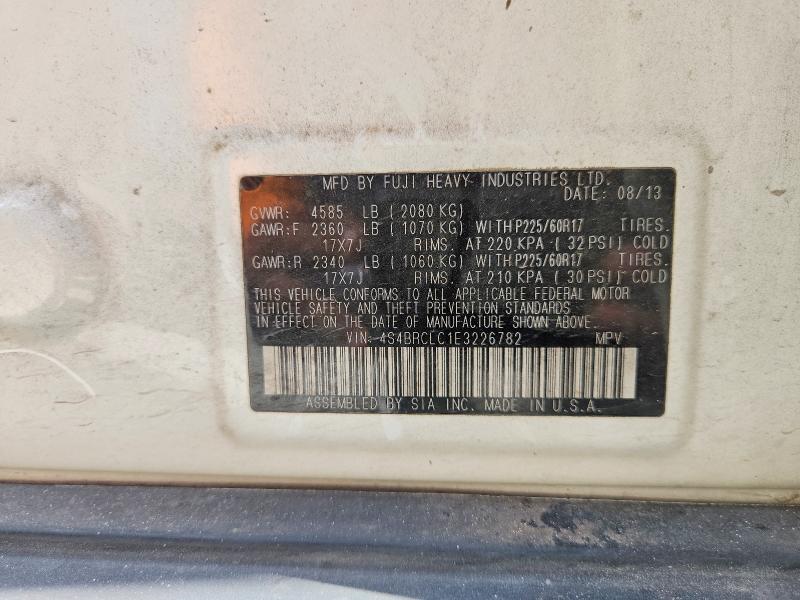 Продаж на аукціоні авто 2014 Subaru Outback, vin: 4S4BRCLC1E3226782, номер лоту: 62627036