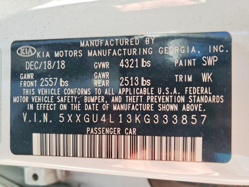 Aukcja sprzedaży 2019 Kia Optima, vin: 5XXGU4L13KG333857, numer aukcji: 63254626