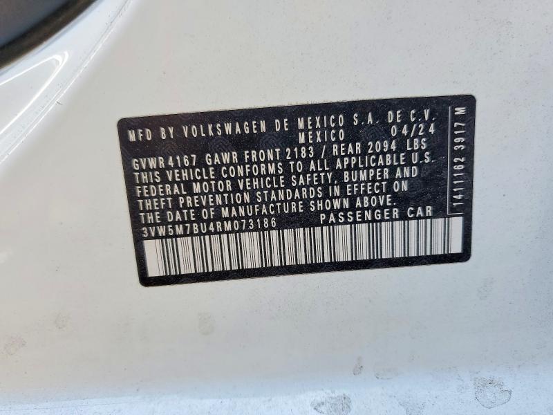 Aukcja sprzedaży 2024 Volkswagen Jetta, vin: 3VW5M7BU4RM073186, numer aukcji: 59268696