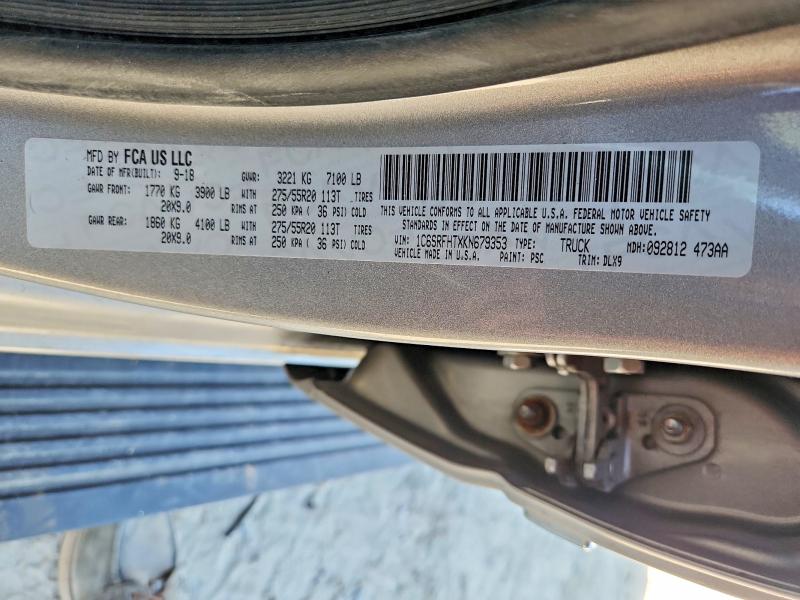 Aukcja sprzedaży 2019 Ram 1500, vin: 1C6SRFHTXKN679353, numer aukcji: 60359956