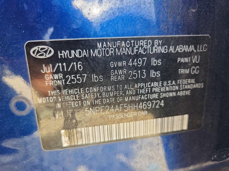 Aukcja sprzedaży 2017 Hyundai Sonata, vin: 5NPE24AF5HH469724, numer aukcji: 62137326