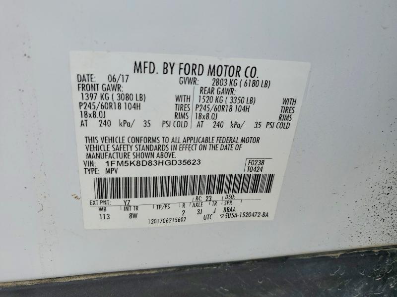 Продажа на аукционе авто 2017 Ford Explorer, vin: 1FM5K8D83HGD35623, номер лота: 62965576