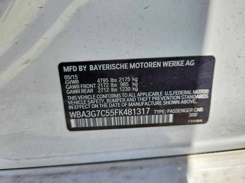 Продаж на аукціоні авто 2015 Bmw 328, vin: WBA3G7C55FK481317, номер лоту: 59338116