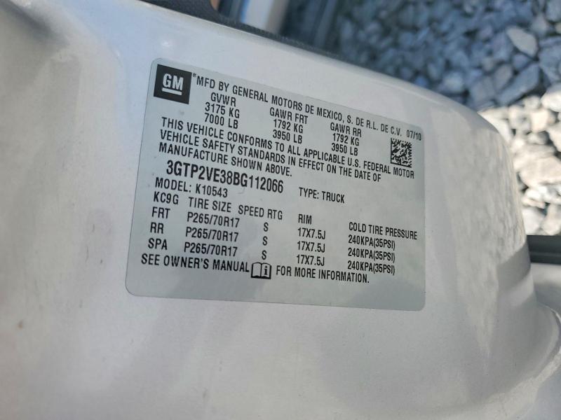 61612766 :رقم المزاد ، 3GTP2VE38BG112066 vin ، 2011 Gmc Sierra مزاد بيع