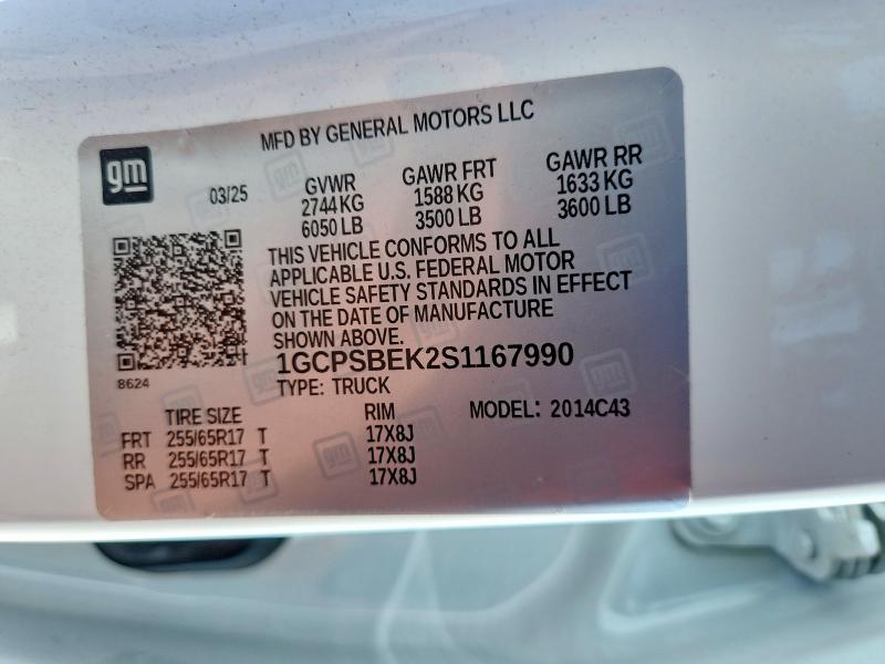 Продажа на аукционе авто 2025 Chevrolet Colorado, vin: 1GCPSBEK2S1167990, номер лота: 60443086