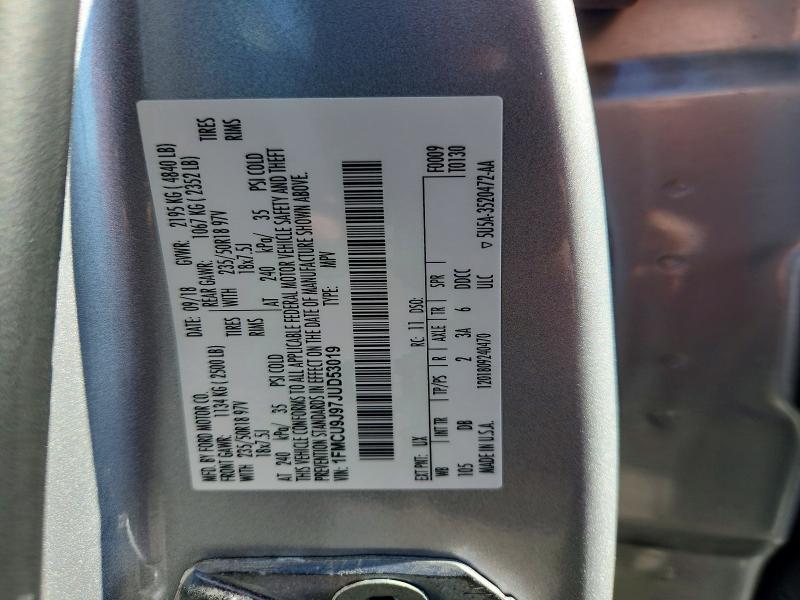 Продажа на аукционе авто 2018 Ford Escape, vin: 1FMCU9J97JUD53019, номер лота: 62426856