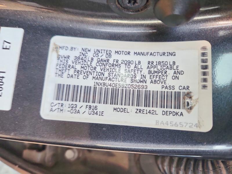 Aukcja sprzedaży 2009 Toyota Corolla, vin: 1NXBU40E59Z052693, numer aukcji: 63050746