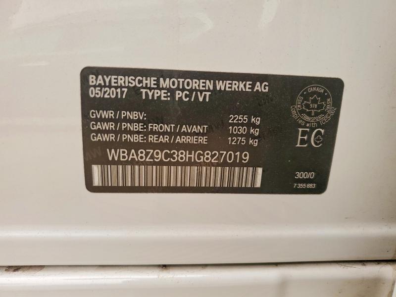60807706 :رقم المزاد ، WBA8Z9C38HG827019 vin ، 2017 Bmw 330 مزاد بيع