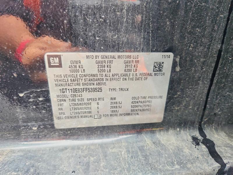 Aukcja sprzedaży 2015 Gmc Sierra, vin: 1GT110E83FF539525, numer aukcji: 60387376