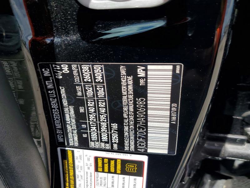 Aukcja sprzedaży 2017 Mercedes-benz Gls, vin: 4JGDF7DE7HA906985, numer aukcji: 63169316