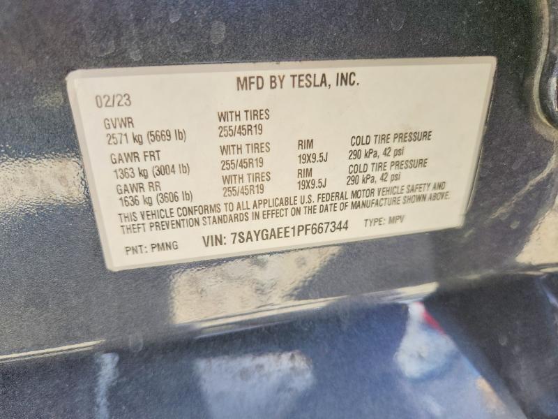Продажа на аукционе авто 2023 Tesla Model Y, vin: 7SAYGAEE1PF667344, номер лота: 62540126