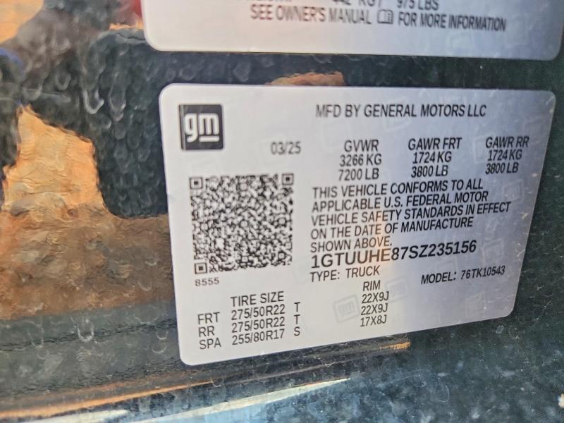 60231066 :رقم المزاد ، 1GTUUHE87SZ235156 vin ، 2025 Gmc Sierra مزاد بيع