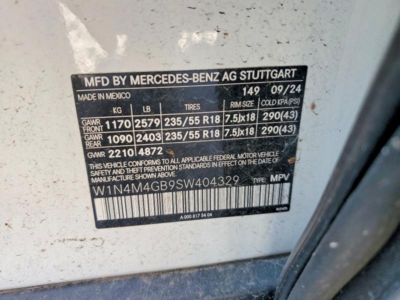 Aukcja sprzedaży 2025 Mercedes-benz Glb, vin: W1N4M4GB9SW404329, numer aukcji: 59891676