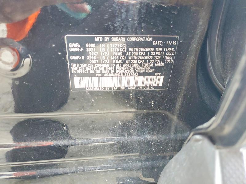 Продаж на аукціоні авто 2020 Subaru Ascent, vin: 4S4WMAHD3L3437002, номер лоту: 62164166