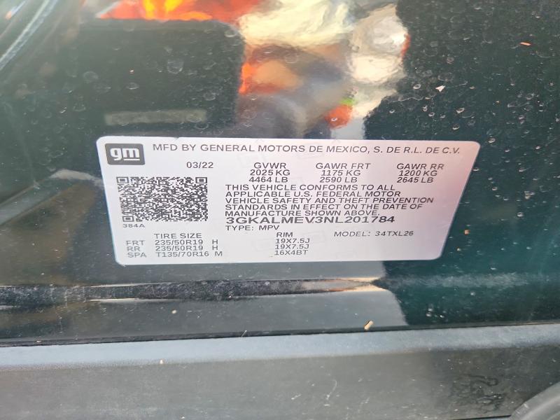 Aukcja sprzedaży 2022 Gmc Terrain, vin: 3GKALMEV3NL201784, numer aukcji: 61891086